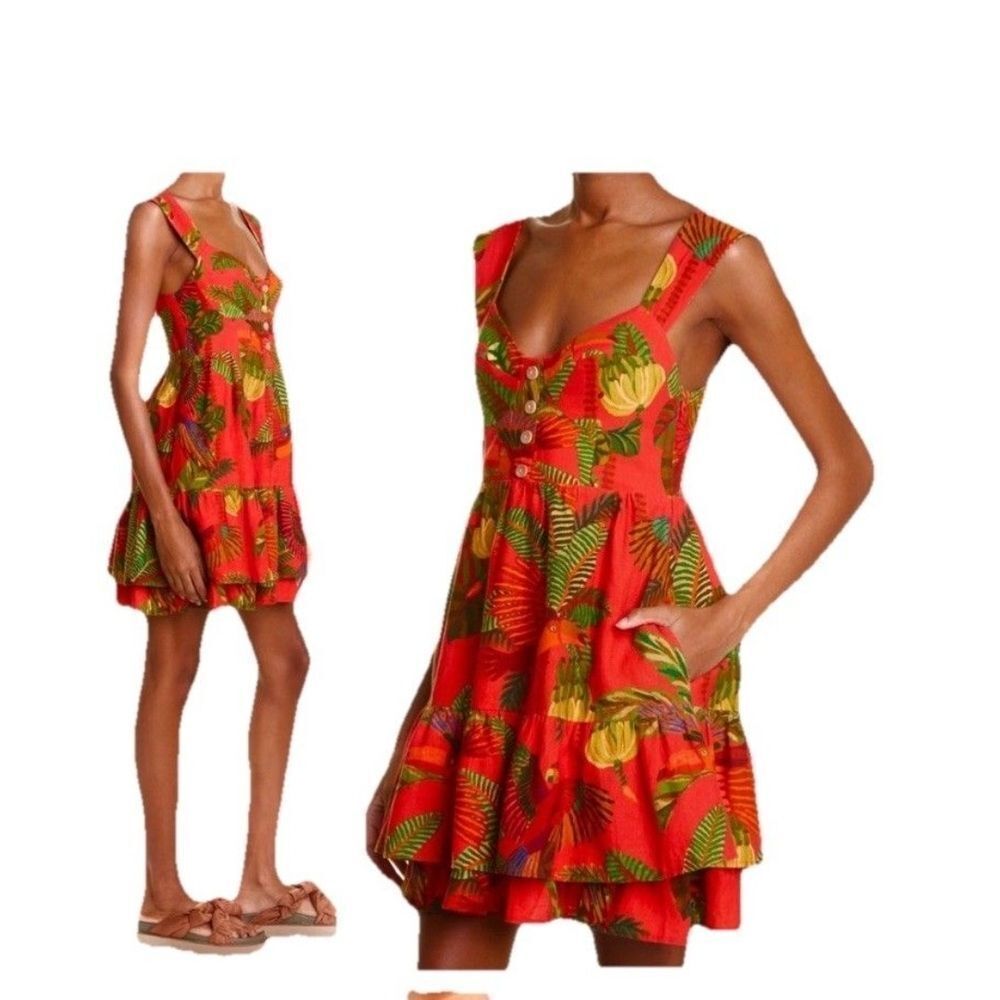FARM Rio Red Tropical Mini Dress - Picture 2 of 11